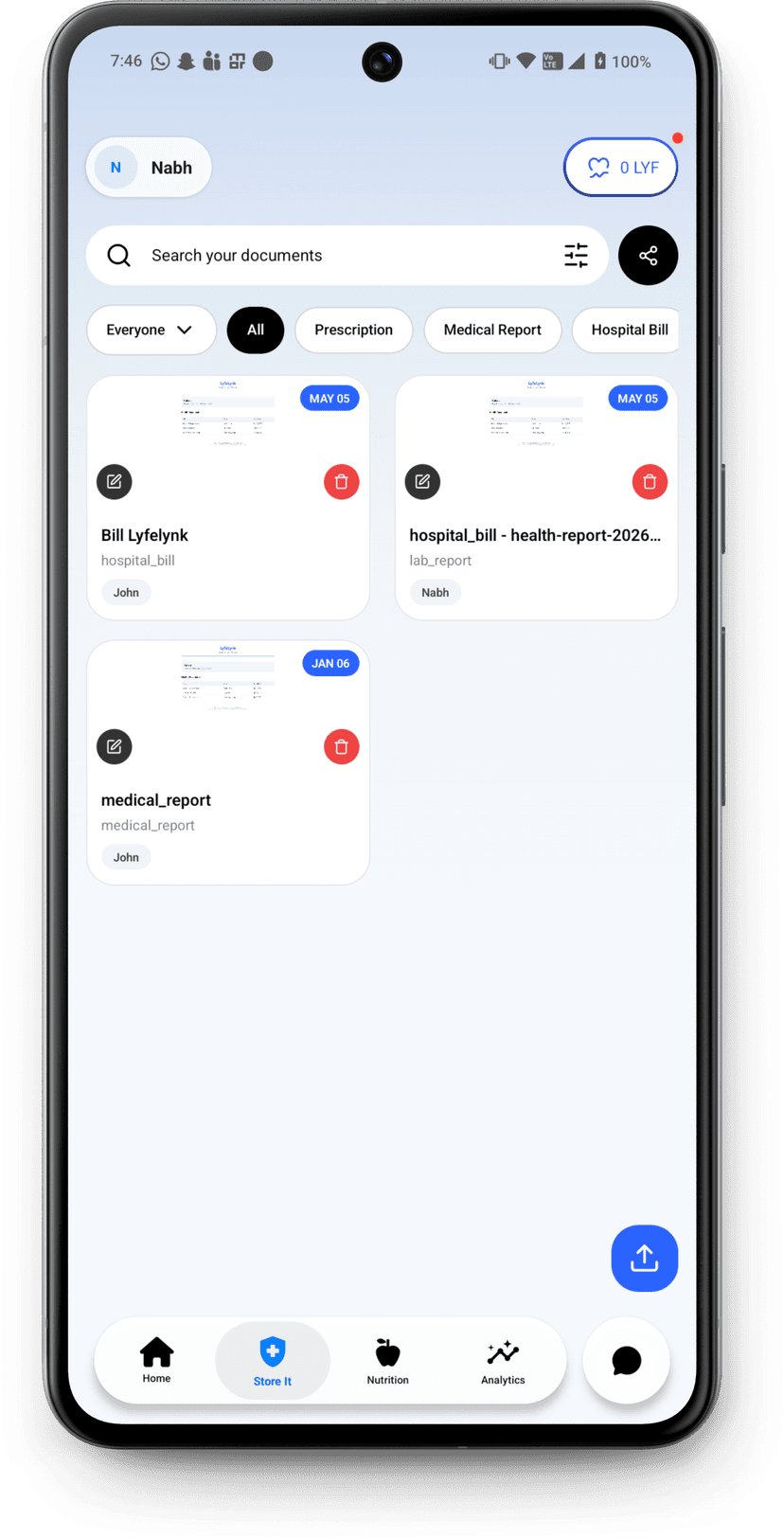 Health data locker